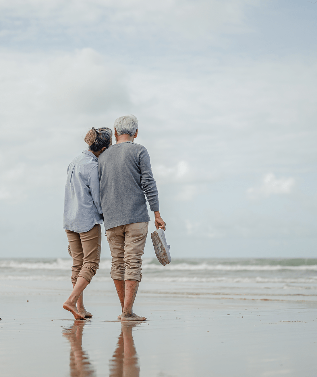 couple walking on beach